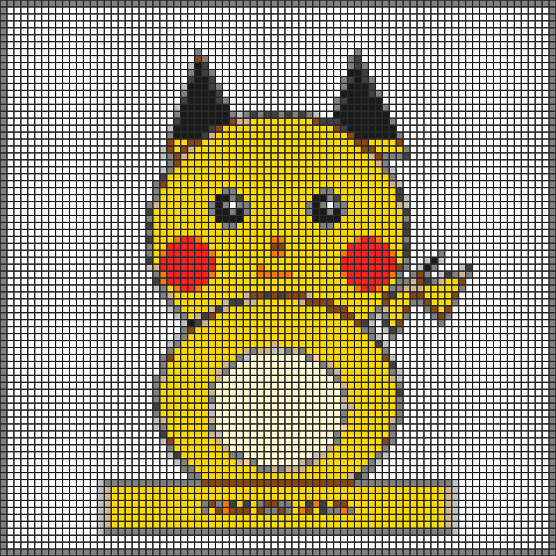 Pikachu Perler Bead Pattern – Free Pixel Art Template (Cat Costume)